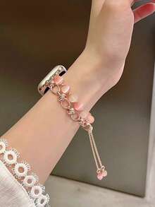 1 件女士渐变色猫眼石金属表带，适合 38/40/41/44/45/49/42/46 毫米系列 11/SE3/Ultra3/Ultra/SE/SE2/10/9/8/7/6/5/4/3/2/1 - 人魚粉 - 查看 4