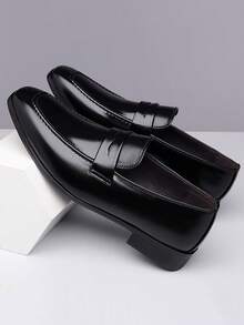 European & American Style Men's Formal Slip-On Loafers, Black, Ideal For Work Commute - Black - View 2