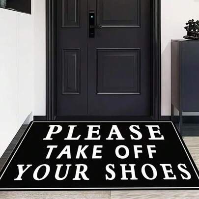 1pc Multi-Purpose Washable Non-Slip Mat - "Please Remove Shoes" Doormat For Game Room, Laundry Room, Bathroom, Kitchen, Bedroom