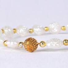 1 pieza Exquisito broche magnético para cortinas con diseño de rosa de concha, sujetacortinas magnético sin taladro - Beis - Ver 4