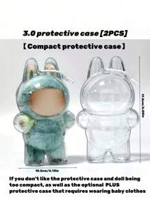 1PC Acrylic Standing Display Case For Labubu 2025 - Dustproof Protective Cover For The Monsters Doll Collectibles, Clear Pendant Holder, Excludes Dolls - Single Pack