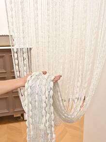 1pc Tasseled Curtain, Minimalist Style Curtain With Rod Pocket, Suitable For Living Room, Bedroom, Kitchen, Room Divider, Doorway, Home Decor, Wedding Decor