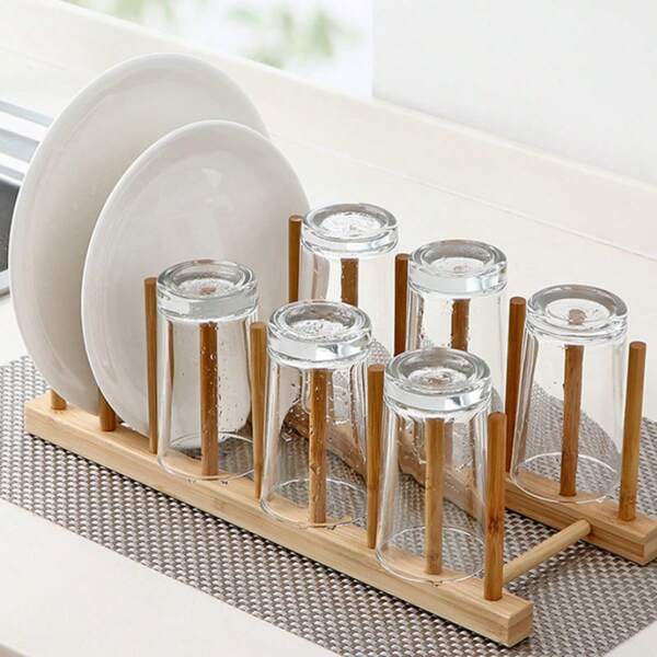 1 pieza Estante de almacenamiento de platos, escurridor de platos, organizador de cocina para platos, tazones, tazas, tapas de ollas y tablas de cortar, estantería, accesorio de cocina para el hogar