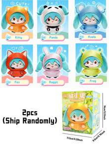 雨天毛绒盲盒：6款可爱动物连帽毛绒玩具（兔子、狐狸、熊猫、考拉、青蛙、小猫），毛绒玩具钥匙扣，完美装饰包包。这些可爱的动物连帽玩具采用优质毛绒面料制成，是动漫和毛绒玩具爱好者的完美收藏惊喜。它们也是馈赠亲朋好友的理想礼物，可作为桌面装饰，或为日常配饰增添一丝可爱气息。 - 彩色 - 查看 12