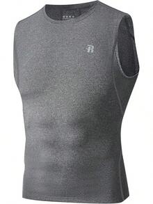 GYHSRunhit Sleeveless Compression Shirt Men Top Athletic Muscle Shirts Men - Grey - View 12