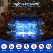 Powerful Large Solar Bug Zapper Outdoor For 2000Sq.Ft, Poartable Rechargeable Mosquito Zapper With High Powered, Cordless Solar Fly Zapper For Patio Garden Backyard RV Camping Pond Pest Control - 8 tuần - Xem 6