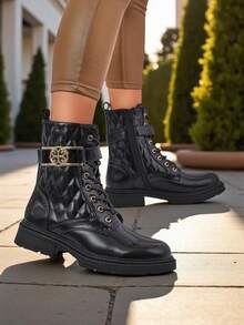 Nero Claudia Women's Ankle Boots Made Of Logical Patent Leather With A Zipper - Black - View 1