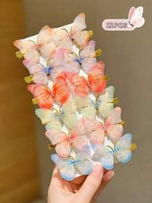 48 chiếc kẹp tóc hình bướm giả nhiều màu sắc, kiểu ombre, làm từ vải tuyn và đá pha lê, phụ kiện tóc dễ thương phù hợp cho mùa tựu trường, sử dụng hàng ngày, kẹp tóc hình bướm, món quà tóc hoàn hảo cho các bé gái. - Nhiều màu - Xem 11