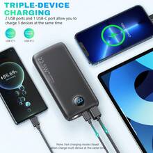 Portable Charger 20000mAh Power Bank, 22.5W Fast Charging External Battery Pack, USB-C Portable Phone Charger For IPhone 16/15/14/13 Pro Android And More, Travel Camping Essential - 黑色 - 查看 5