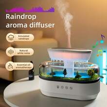 Aroma Humidifier,250ml Microlandscape Raindrop Essential Oil Aromatherapy Diffuser,7 Colorful Light Essential Oil Diffuser,Rainfall Humidifier With Rain Sounds,Auto-Off ﻿Timing Ultrasonic Fragrance Diffuser Air Fresher Humidifier For Home Bedroom,Office,Yoga,Microlandscape Home Decoration,Ideal Gift For Women Girls,Birthday Gift,Wedding Gift,Valentine's Day Gift,Home Decoration - EU C Type Plug(220-240V) - View 4