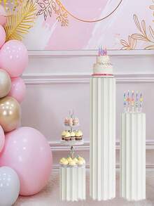 Đế ống giấy gấp gọn dùng cho lễ cưới, hành lang, bàn tráng miệng & bánh, tiệc - Tấm gương Acrylic (Bóc lớp màng bảo vệ để tạo hiệu ứng), thích hợp cho tiệc cưới, sinh nhật, tiệc tùng, triển lãm ô tô, trang trí tiệm bánh - Nhiều màu - Xem 4