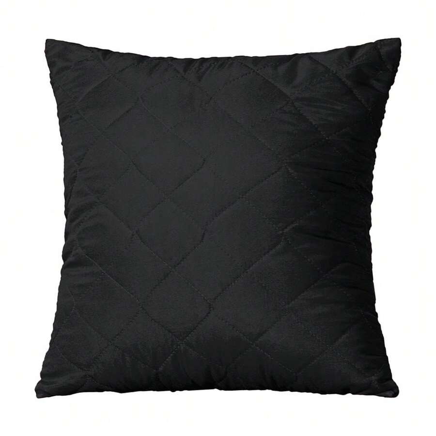 Kit 4 Capas de Almofada 45cm x 45cm Matelada Com Zíper MR Cinza Preta Palha Tabaco - Preto - Visão 1