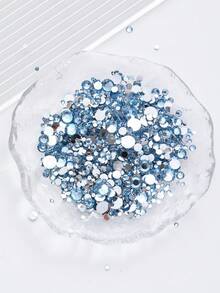 2MM-6MM, 5 Sizes Mix, 2000pcs/Pack, Non-HotFix, Multi Colors, Glue On Round Flatback Crystal Rhinestones Gems Jewelry Beads DIY Diamond Design Accessories Glitter Decal Decorations For Phone Cover,Clothes,Bag,Shoes, Handicraft Products.
