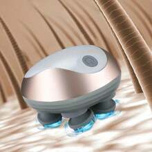 4头硅胶宠物爪按摩器：4个硅胶按摩头模仿人类手指，USB可充电手持式多功能头部揉捏按摩器 - 彩色 - 查看 5