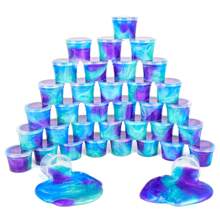 Set de 8-28 piezas de mini slimes, slime pre-hecho azul y morado, rellenos sueltos para fiestas de slime, paquetes de slime galaxy elásticos y no pegajosos, ideal para el Día de San Valentín, cumpleaños, Navidad, relleno de cestas de Pascua