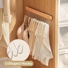 1 pieza Perchero de madera para cinturones - Accesorio de armario de madera resistente | 1 pieza Percha extensible con 8/12 ganchos | 12 pulgadas y 16.2 pulgadas para organizar ropa y cinturones en el armario