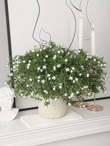 1 Bündel künstliche 7-Gabel Vollstern Griffkopf, Simulation 7-Gabel Kegel Stein Blume Griff Gras, Weiß, PE Material, künstliche Blumen, Simulation Pflanzen, für Outdoor-Veranstaltungen, Feiertage, Geburtstage, Hochzeiten, Partydekoration, Terrasse, Eingang, Esszimmer, Wohnzimmer, Schlafzimmer, Garten Dekoration, Heimdekoration - Grün - Übersicht 4