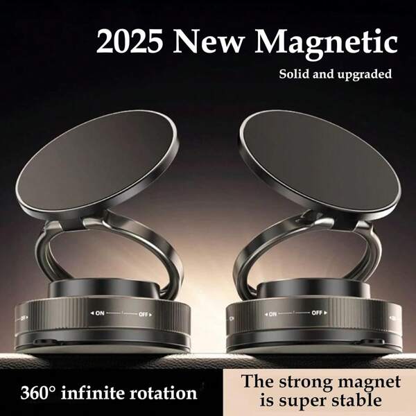 Supporto magnetico per telefono a 360°, supporto magnetico pieghevole per telefono senza mani, supporto per telefono multifunzione con ventosa, adatto per superfici lisce, specchi, palestra, doccia, interno auto (nero/bianco)