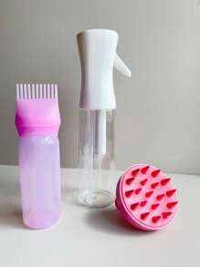 3 套护发套装、喷雾瓶、发根梳、涂抹设备、染发瓶 - 头发涂抹瓶和头皮按摩梳、缓解压力和促进头发生长的头皮按摩器、男女淋浴刷、返校、旅行度假必需品、女士发饰、光滑后梳、理发配件、吹风机