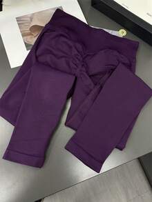 Women's Yoga Leggings, Low Waist Ribbed Yoga Tights, Fitness Leggings, Seamless Yoga Pants, Stretchy Sports Tights