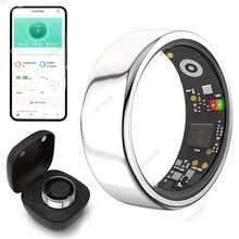 MixtataDi Smart Ring, New Smart Ring With Charging Compartment, Fitness, Steps, Distance, Calories, Sleep, Exercise, Compatible With For Iphone Android, Remote Photo Control, Ultra Low Power Consumption, Stylish And Comfortable Gift Option - 彩色 - 查看 2