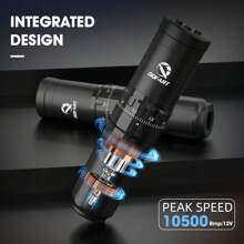 DQFART 无绳旋转纹身枪套装，适合初学者和纹身师，6种行程长度，包含10根纹身针、7种颜色的墨水，以及全套纹身用品。 - 黑色 - 查看 6