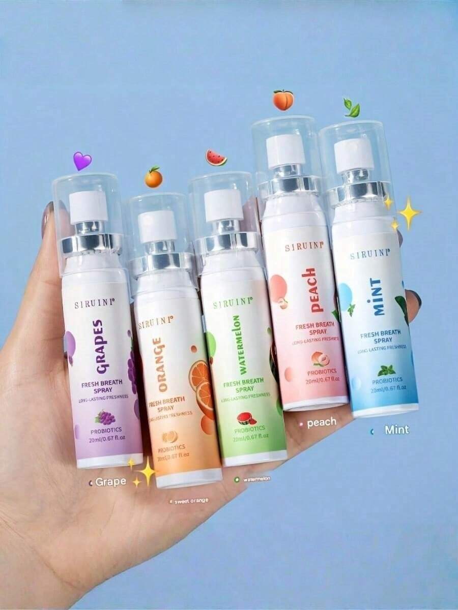 1 瓶（20 毫升）多种水果味益生菌口腔喷雾，清爽便携式口气清新剂，持久清新口气 - 彩色 - 查看 1