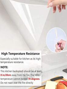 1 Roll (40*200cm) Thick Transparent Wall Protective Film, Waterproof, Mildew-Proof, Anti-Fouling, Suitable For Living Room, Bedroom, Kitchen, Dining Table Surfaces, Self-Adhesive, Removable, Cuttable - A - View 2