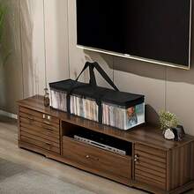 2X Large Clear Holds DVD CD Storage Holder Easy Zip Closure Carry Bag Organizer - Clear - View 2