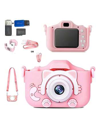 YAIUZGOO 1080P HD Pixel 2-Inch Screen Digital Camera Camcorder Camcorder Portable Camera With Protective Case 32G Memory Card Card Reader Cute Birthday New Year Valentine's Day Gift 150mAh