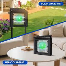 Powerful Large Solar Bug Zapper Outdoor For 2000Sq.Ft, Poartable Rechargeable Mosquito Zapper With High Powered, Cordless Solar Fly Zapper For Patio Garden Backyard RV Camping Pond Pest Control - 8 tuần - Xem 8