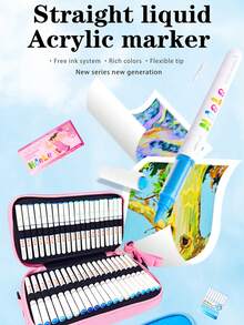 240/120/72/56/24/8 Farben Acrylstifte, flüssige Tinte mit weicher Spitze, für Studenten, nicht transparent, mischbar, vielfältige Farboptionen, Aquarellpinselstift, hochwertige Kunstbedarf, Schul- und Lernbedarf