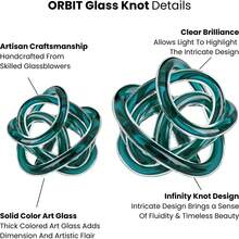 Torre & Tagus Orbit - Esfera Decorativa de Cristal, 7.6 cm de diámetro, Color Verde Azulado - Negro - Ver 10