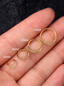 1pc Double Cartilage Nose Ring Stainless Steel Septum Ring Cochlear Piercing Jewelry Septum Ring Cartilage Earring Helix Tragus Gold Silver 18G 16G 8mm 10mm Women's Daily/Travel/Party/Dance Wear, Mother's Day, Valentine's Day, Christmas, Birthday Jewelry Gift - Double Cartilage Earrings - View 9