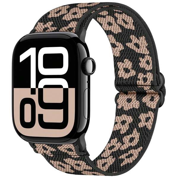 Stretchy Band Compatible With Apple Watch Band Ultra 2 49mm 46mm 45mm 44mm 42mm 38mm 40mm 41mm Men Women, Soft Nylon Elastic Braided Strap For I Watch Bands Series 10/SE/9/8/7/6/5/4/3/2/1