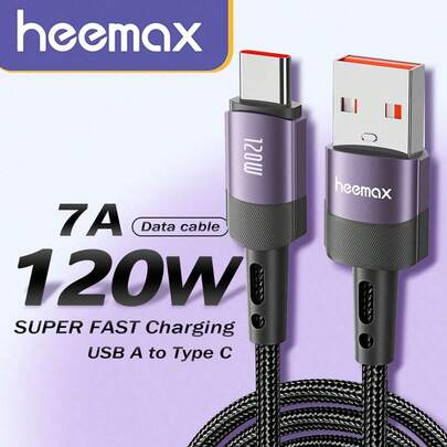 120W Max Fast120W Charging Type C Cable 7A USB A To USB C Fast Charging Cable Compatible With IPhone 16/15/15Plus/15 Pro/15 Pro Max, Honor Realme Oneplus OPPO USB Type C Charging Cord Data Cable Advance Fast Charging Forng S24 23 Ultra S22 S21 Quick Charging