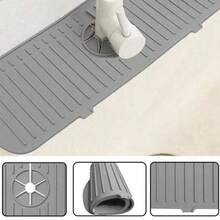 1 pièce Tapis d'évier en silicone, protection anti-éclaboussures pour robinet, tapis de séchage imperméable pour plans de travail de cuisine et de salle de bain, décoration pour la maison, tapis de cuisine antidérapants pour côté d'évier, accessoire de cuisine naturel et hygiénique pour la décoration de la maison et de la cuisine, faisant partie de vos styles confortables d'automne et d'hiver et des décorations de Noël