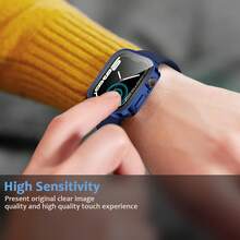 Apple Watch Case Cover, Apple Watch Screen Protector, 2 In 1 Apple Watch Case, 1pc 2 In 1 Case Compatible With Apple Watch Series 4 5 6 7 8 9 10 SE SE2 Ultra With Built-In Screen Protector, Straight Edge Hard PC Full Body Protective Cover For Apple Watch 40/41/42/44/45/46mm