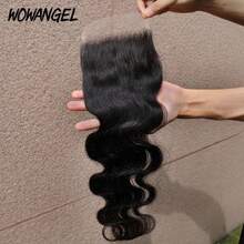 WOWANGEL 5x5 Real HD Lace Closure Body Wave Lace Closure Only Natural Black Color Brazilian Virgin Remy Human Hair Melt Skins True HD Lace Frontal Closure Human Hair Pre Plucked For Women - Natural Black - View 3