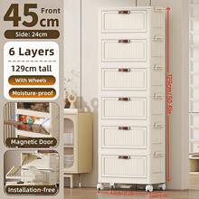 4/5/6-Tier Rolling Storage Drawer Cabinet ,Folds Flat For Storage,Foldable Storage Bins With Flip Doors Stackable Storage Cabinet For Wardrobe Closet, Bedroom, Living Room, Kitchen, Bathroom, Home Decor Storage Organizer For Toys, Clothes & Small Spaces, Waterproof And Moisture-Proof  Easy To Assemble,Dorm Room Essential And Apartment Saver - trắng - Xem 11