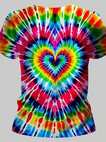 Unisex Retro Tie Dye Shirt For Men Women 70S 80S Hippies Senior Tie-Dye Tee Tshirt 3D Cool Graphic Short Sleeve Men's Tie Dye T Shirts Hippies Senior Short Sleeve Tie Dye Tee Shirt For Men - 彩色 - 查看 4