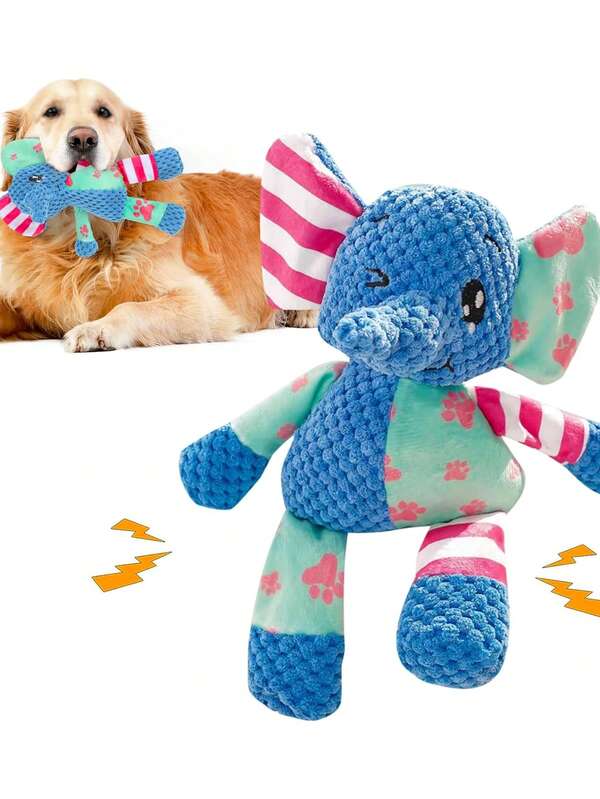 Jouet éléphant qui couine, animal en peluche amusant en peluche d'éléphant, jouet en peluche mignon, convient comme cadeau, cadeau d'anniversaire, cadeau de Noël, superbe poupée en peluche