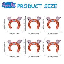 Hasbro 79 piezas Globos oficialmente con licencia de , , George, Mami Pig, Papi Pig, Familia Pig feliz, azul, albaricoque, estilo de dibujos animados, decoración de pulsera, suministros para fiesta de carnaval, fotos, regalos de cumpleaños y Navidad