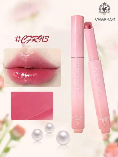 CHEERFLOR Glossy Jelly Mirror Lipstick,Light And Clear, Color-Holding ,Moisturizing, With Plant Extract, With Hyaluronic Acid & Kunioli Seed Oil & White Pool Flower Seed Oil, Diamond Lip Plumper Gloss, Daily Makeup,
