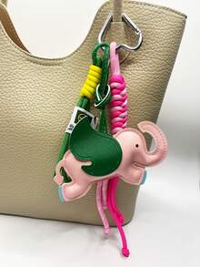 1 Móc khóa hình voi hoạt hình bằng da, mặt dây chuyền trang trí điện thoại, phụ kiện hành lý, quà tặng ngày lễ cho bạn bè, móc khóa trang trí ba lô du lịch, dây treo phụ kiện ô tô cho phụ nữ, móc khóa cho túi xách - Nhiều màu - Xem 2