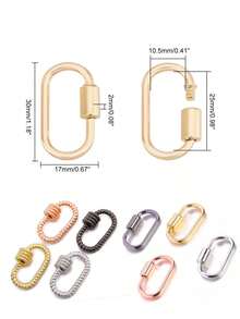 2PCS Sparkling Alloy Oval-Shaped Turnbuckle Keychain,Hemp Rope Style Oval Shaped Carabiner, Metal Screw Oval Keychain Clip, Mini Small Carabiner Alloy Durable Quick Release Spring Clip ,Carabiner Clip Valentines Travel Accessories, Lipstick Cap Keychain, Multi-Functional Accessory Bag Pendant