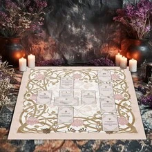 Enchanting Tree Of Life And Mystic Crystal Designs Tarots Tablecloth Flowers And Moon Phase Altar Cloth Board Game Fortune Vintage Astrology Oracle Card Pad Game Home Decor
