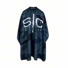 SIC Hairdressing Apron - Large Adjustable Camouflage Design Hairdressing Apron, Suitable For Salon And Home, Durable Polyester, With Elastic Waistband, Unisex Fashion Hairdressing Outfit, Hairdressing Accessory, Stylish Hairdressing Equipment, Safety Fit Apron - Black - View 6