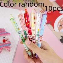 8/10 piezas Bolígrafos de dibujos animados navideños neutros - Adecuados para la escuela y la oficina, conjunto de regalo de escritura único, bolígrafos lindos y distintivos