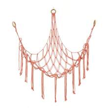 1 件装饰吊床 Macrame 毛绒动物收纳角挂网架，网状吊床织物装饰收纳架，带挂钩，适用于卧室，毛绒动物收纳吊床网 - 毛绒动物角落装饰吊床网
